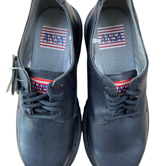 Mens ANSA | Black Leather Oxfords | LAM401ABK Size: 6.5 - Picture 6 of 10